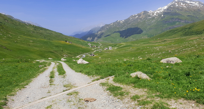 Blick von der Septimerstrasse Richtung Bivio Blick von der Septimerstrasse Richtung Bivio