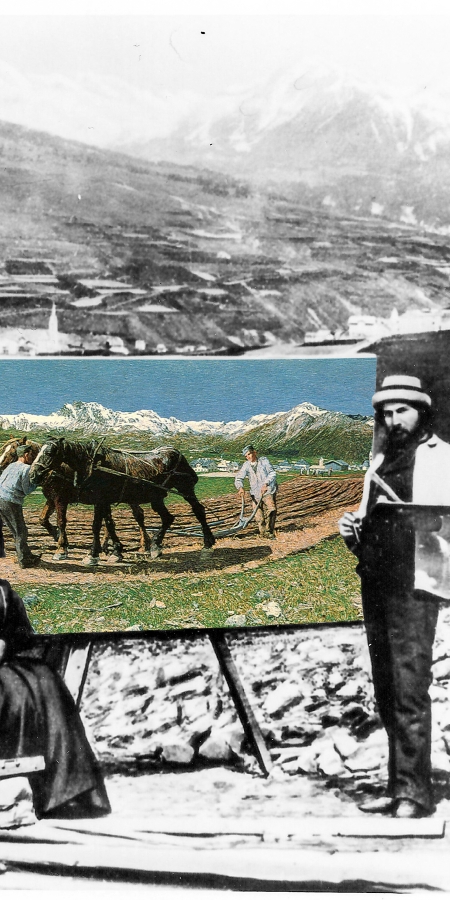 Segantini malt "Das Pflügen" Segantini malt "Das Pflügen"