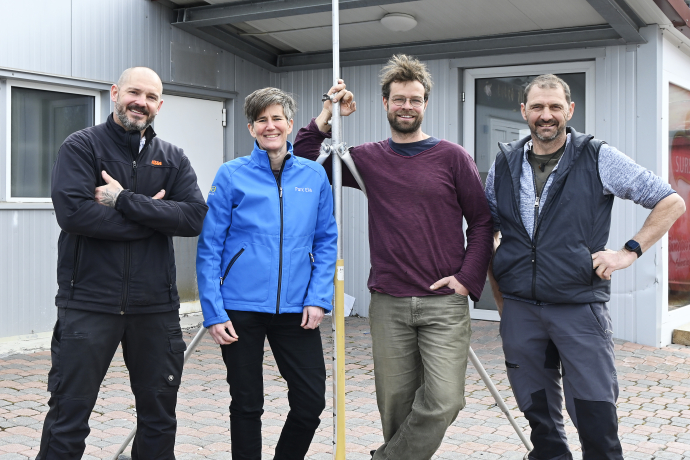 Carlo Klein, Geschäftsführer der Mazlareia Ela, Heidrun Moschitz, Geschäftsführerin Ela Genusswelt, Dominic Pfluger, Präsident Ela Genusswelt, Cordo Simeon, Präsident der Genossenschaft Mazlareia Ela