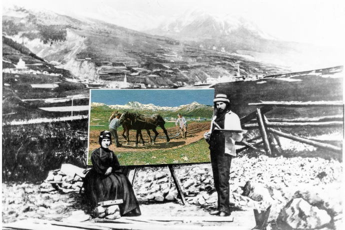 Segantini malt "Das Pflügen"