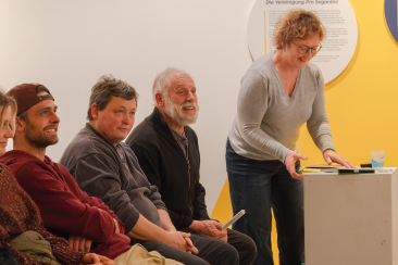 Die Vortragenden Irene Schuler, Wolfgang Schutz und Risch Tscharner (v.r.).